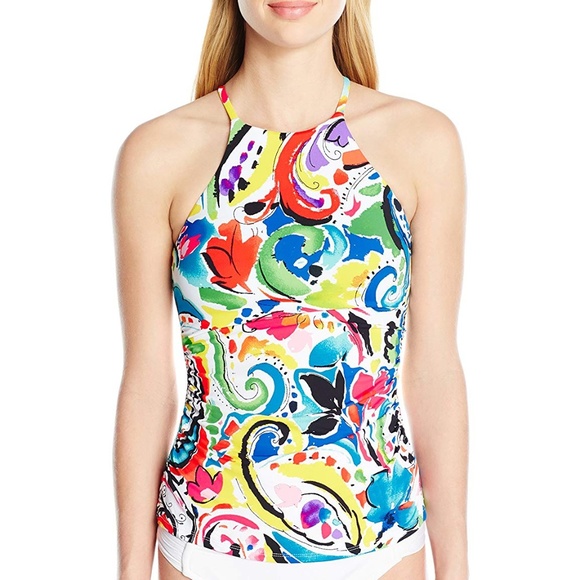 Anne Cole Other - Anne Cole Tankini High Neck with Strappy Back S NWT